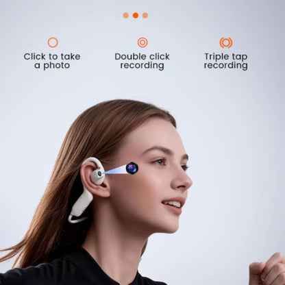 8MP Camera Sports Headphones with AI Photography Video Recording, HIFI Sound Quality Noise Reduction E12 AI Smart Earphone