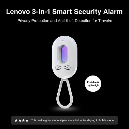 Lenovo 3-in-1Smart  Door-mounted Security Alarm Privacy Anti-theft Device Smart Infrared Detector LED Light Hotels Anti Take Cam